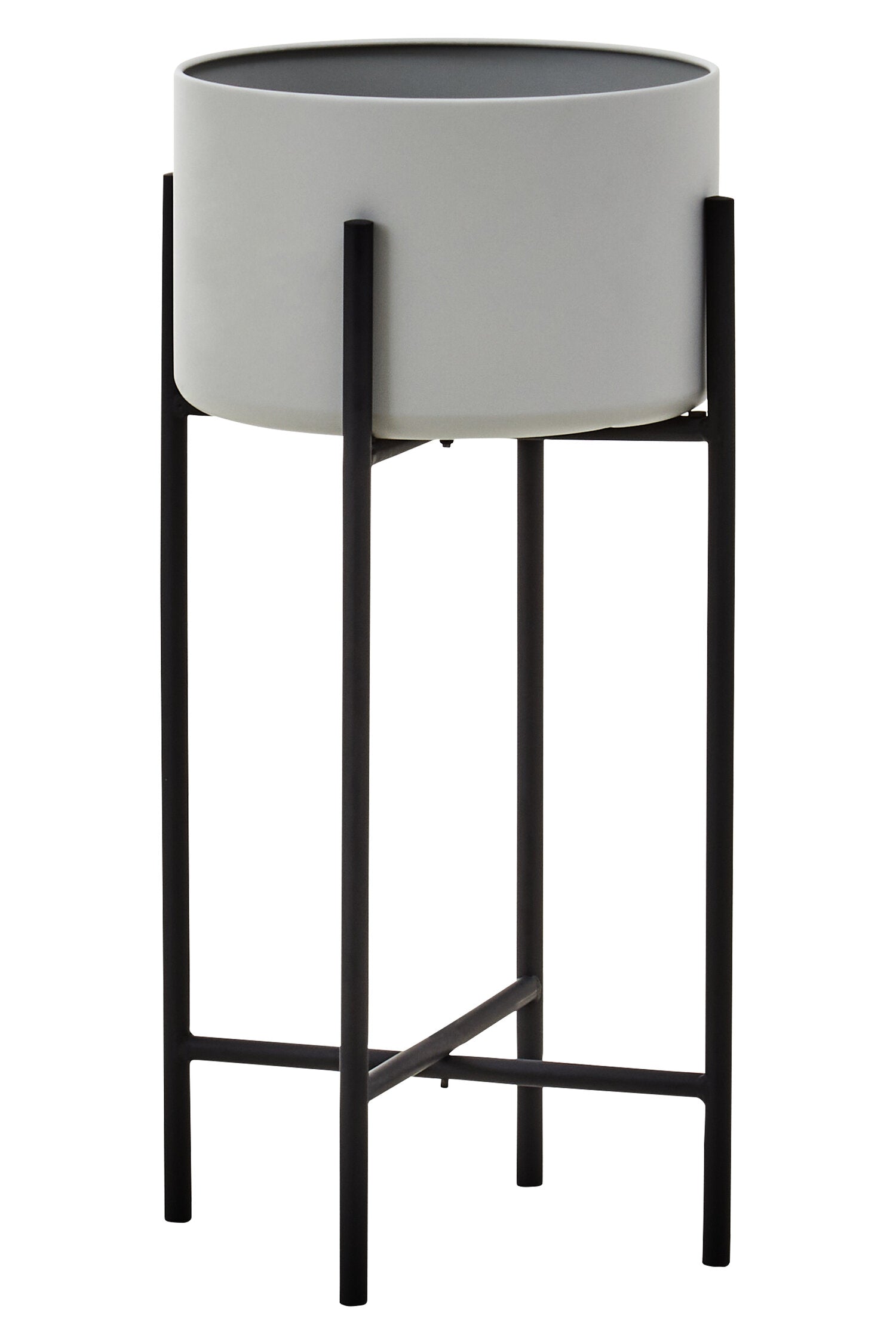Trosa Large Grey And Black Floor Standing Planter