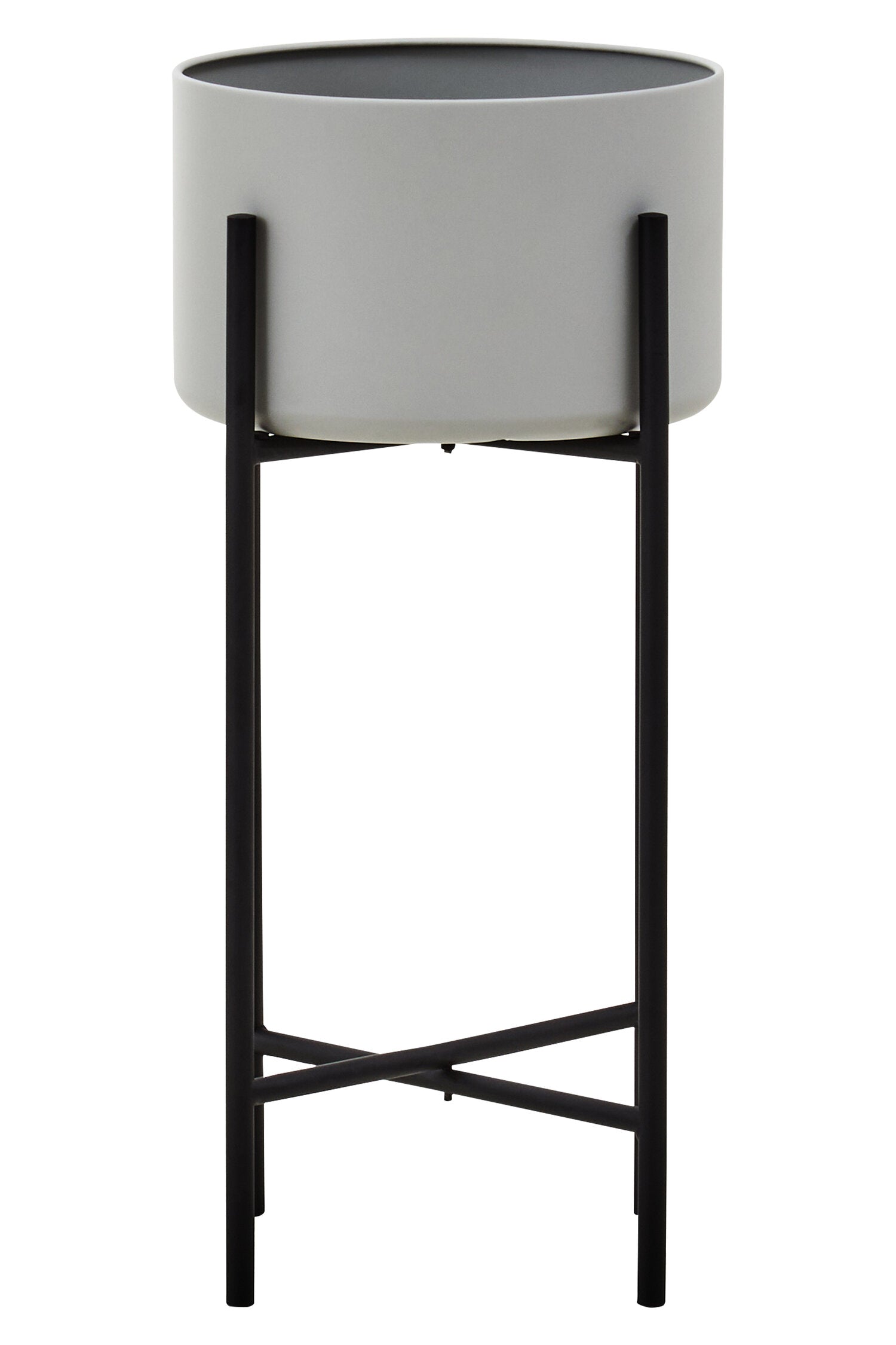 Trosa Large Grey And Black Floor Standing Planter