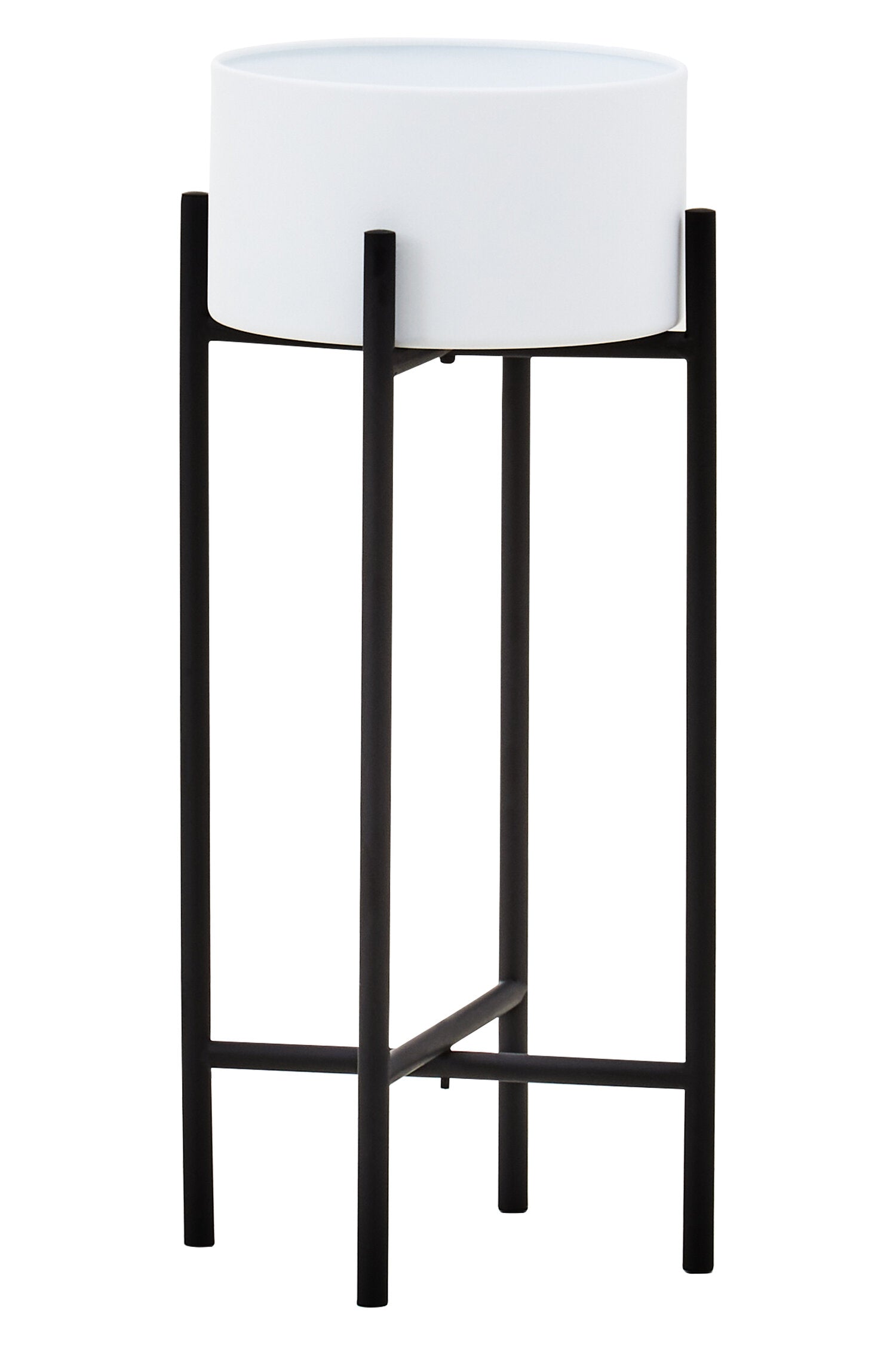 Trosa Small White And Black Floor Standing Planter
