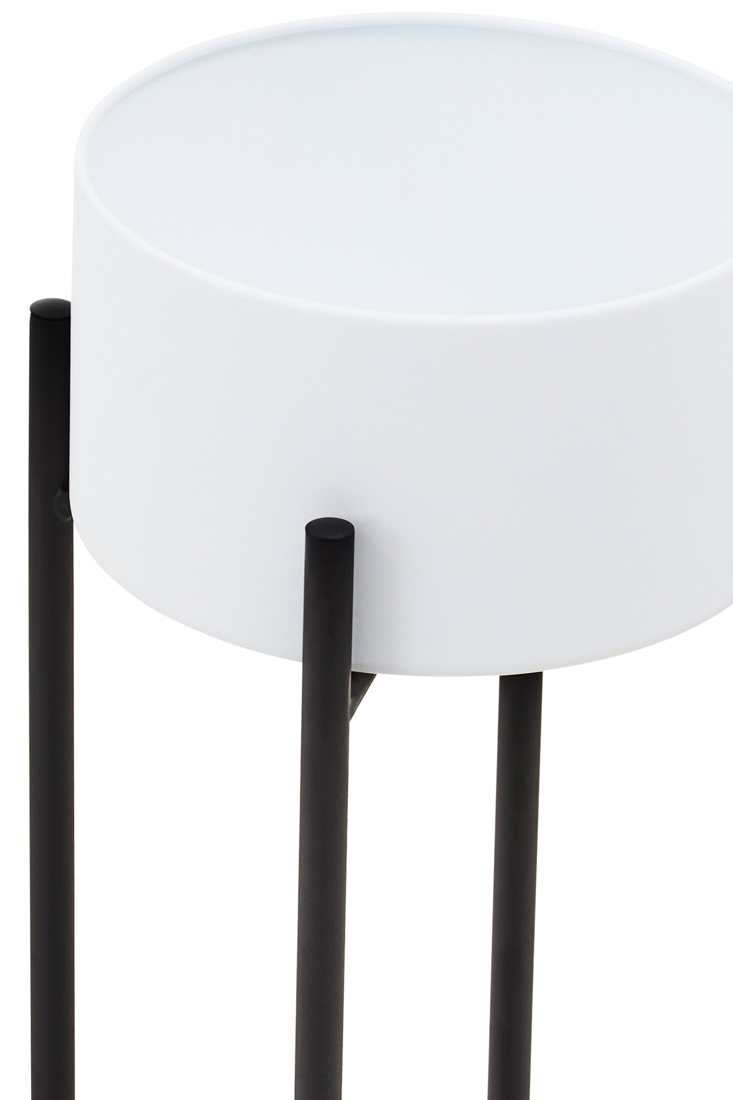 Trosa Small White And Black Floor Standing Planter