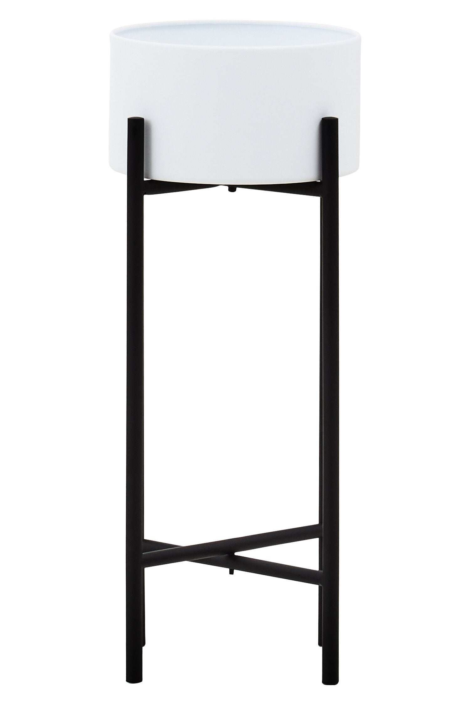 Trosa Small White And Black Floor Standing Planter