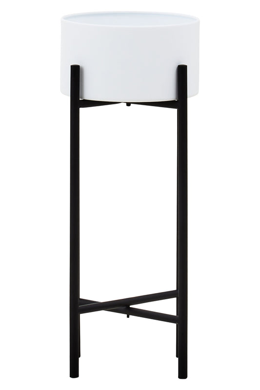 Trosa Small White And Black Floor Standing Planter