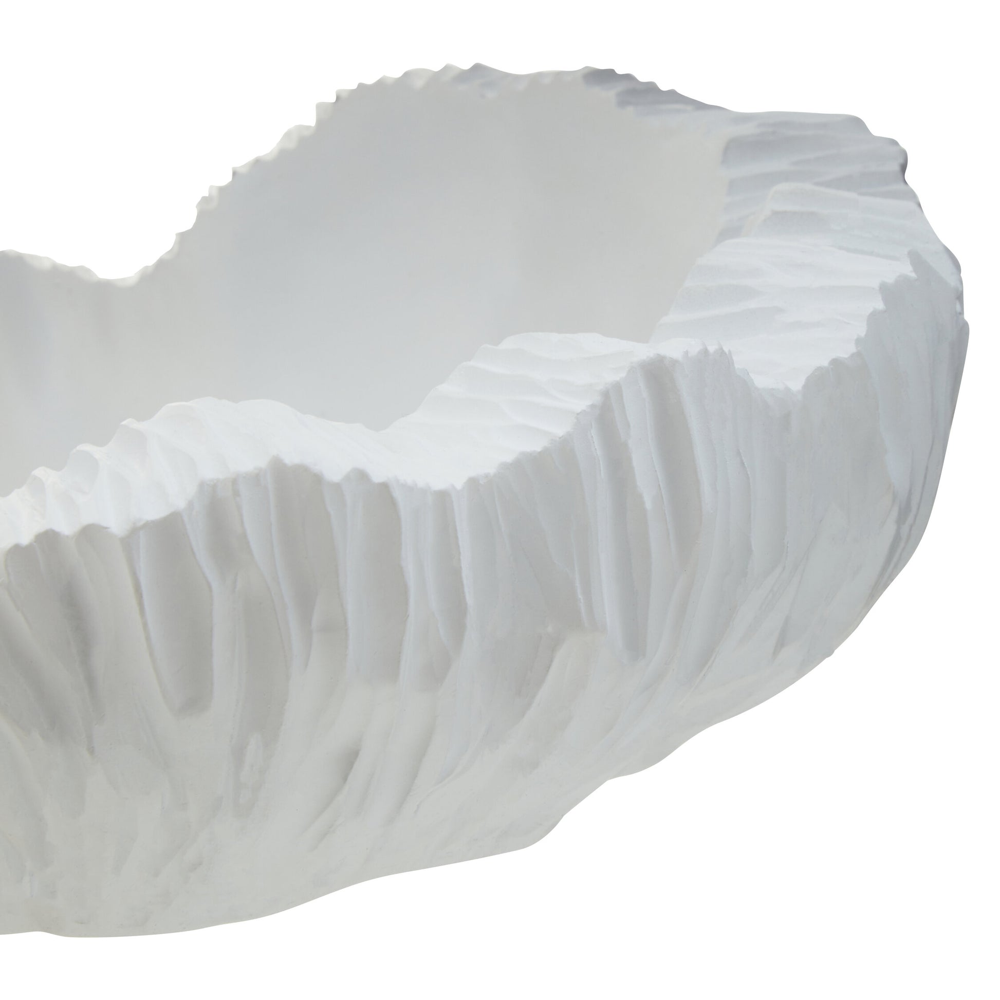 Broc Curved Textured White Bowl