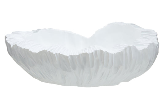 Broc Curved Textured White Bowl