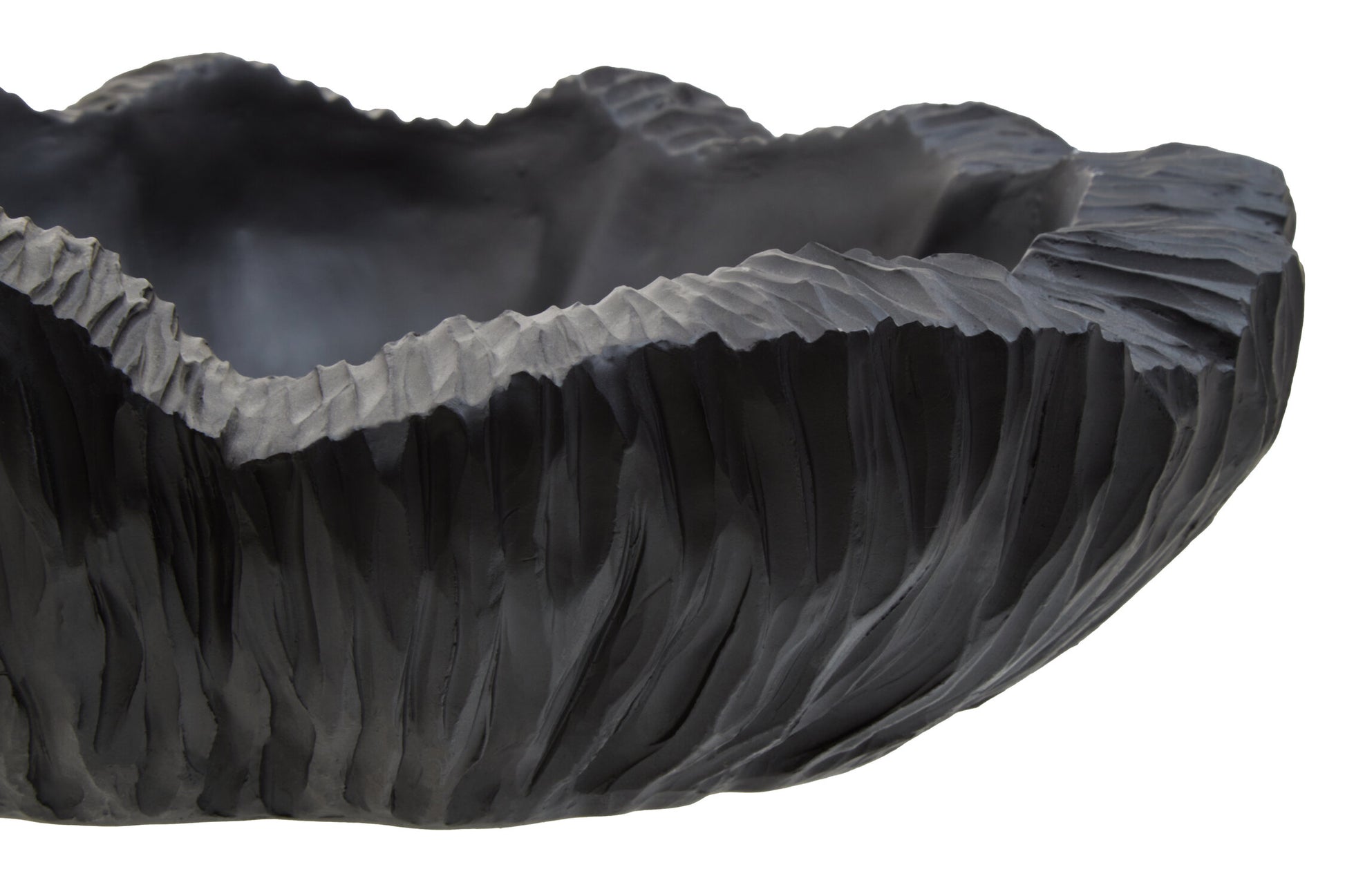 Broc Curved Textured Black Bowl