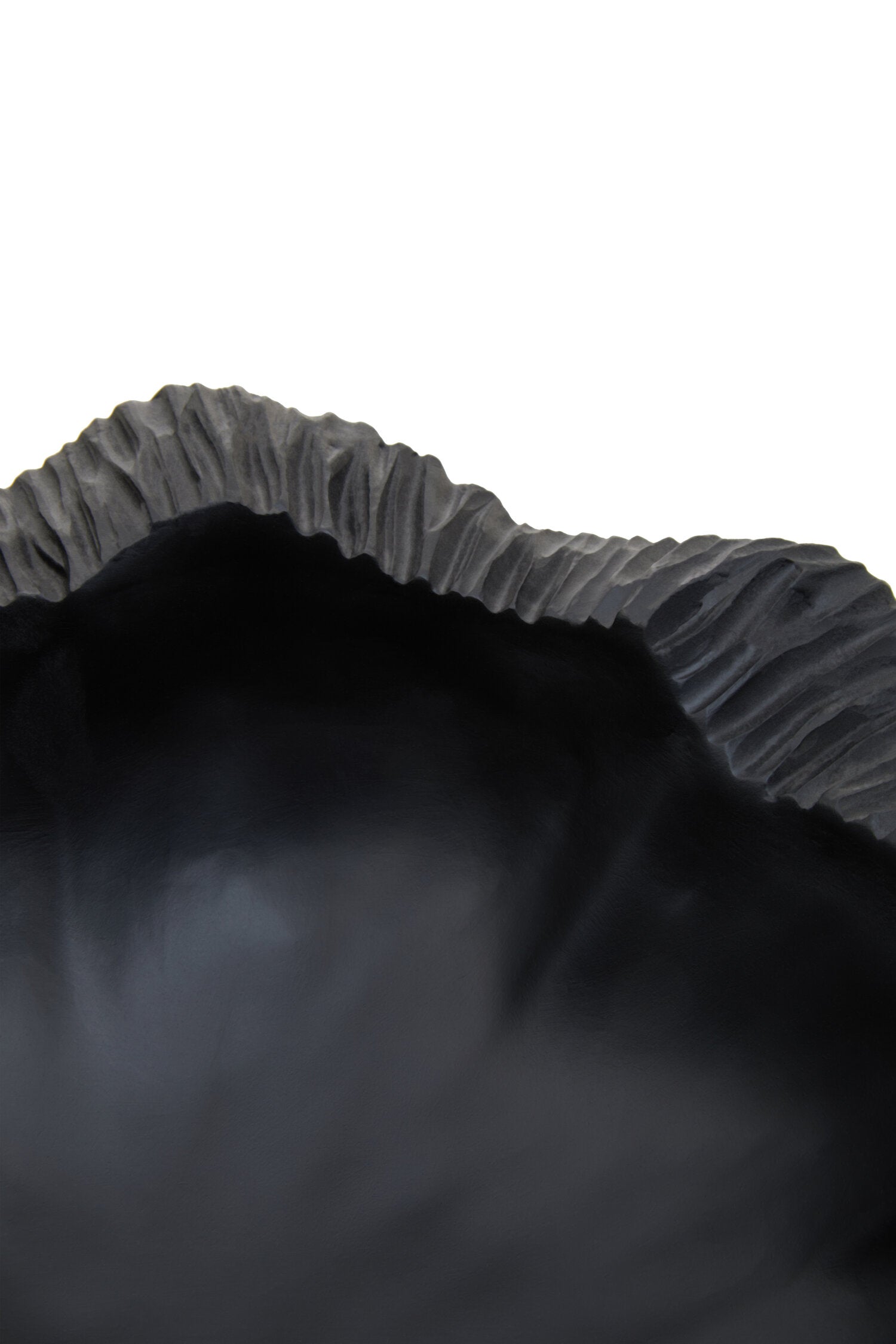 Broc Curved Textured Black Bowl