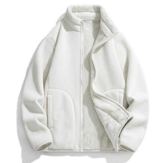 Lambswool Fleece Jacket Double Sided Fleece Coat