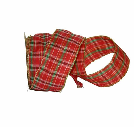 Wired Tartan Ribbon (50mm &amp; 10 yards)
