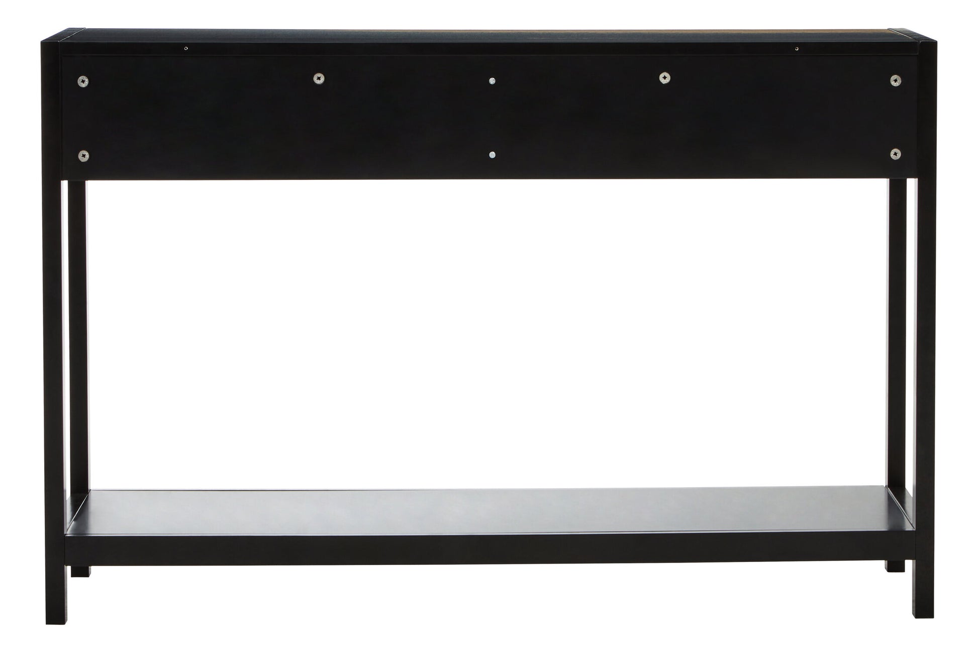 Sherman Black Wood and Rattan Two Drawer Console Table