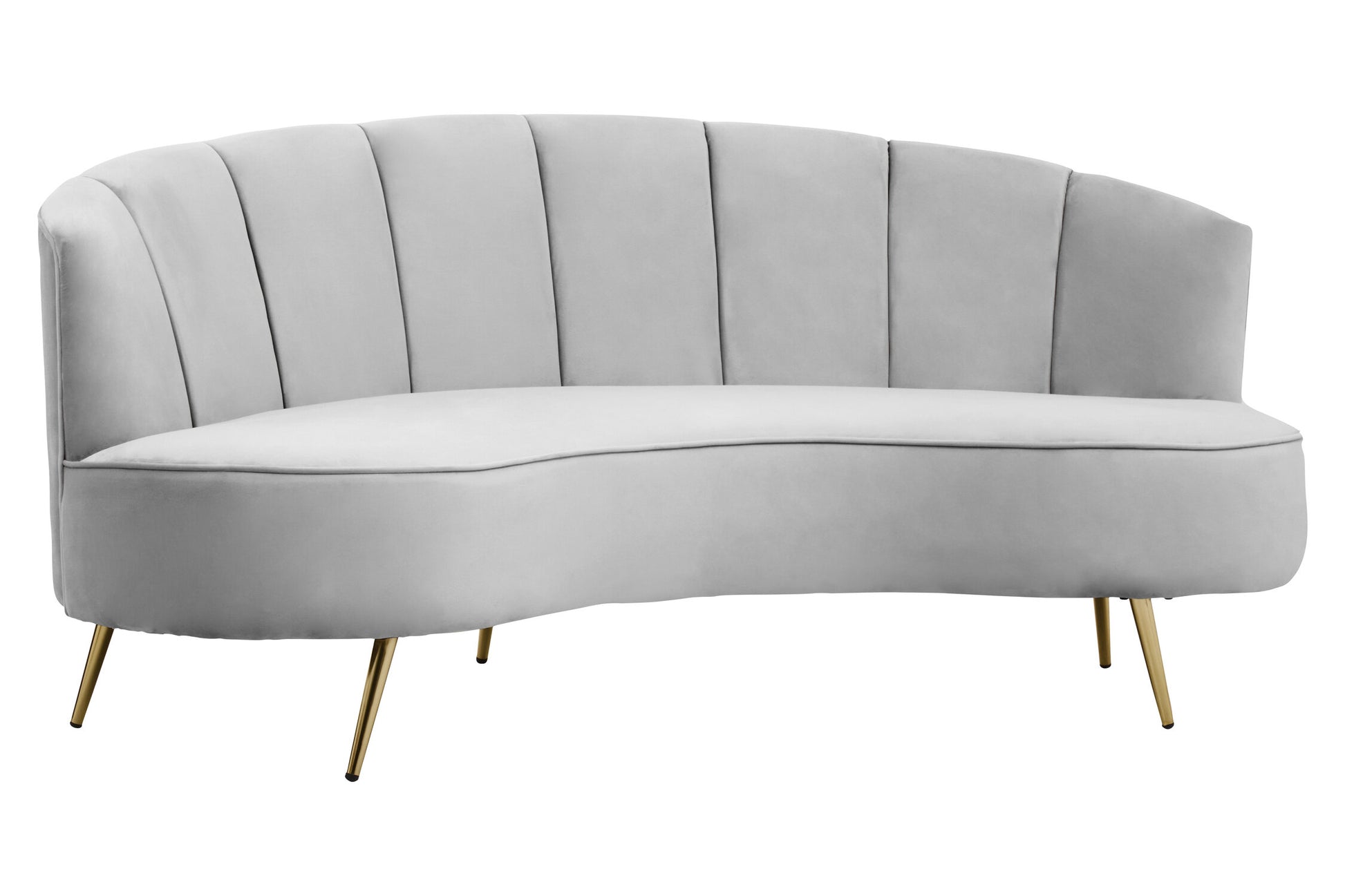 Hasna Three Seat Grey Velvet Sofa
