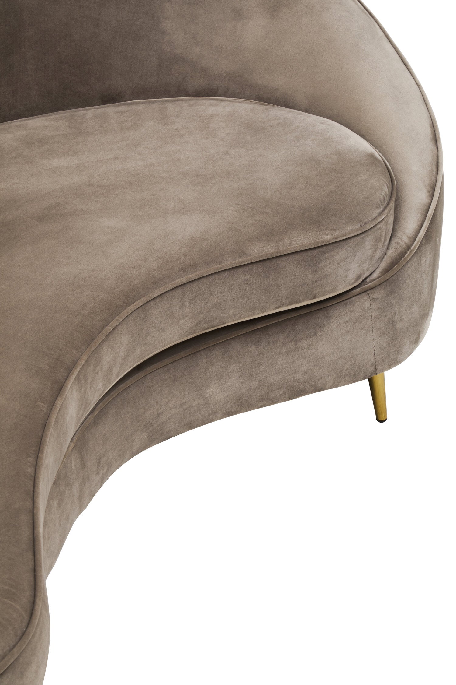 Hasina Three Seat Mink Velvet Sofa
