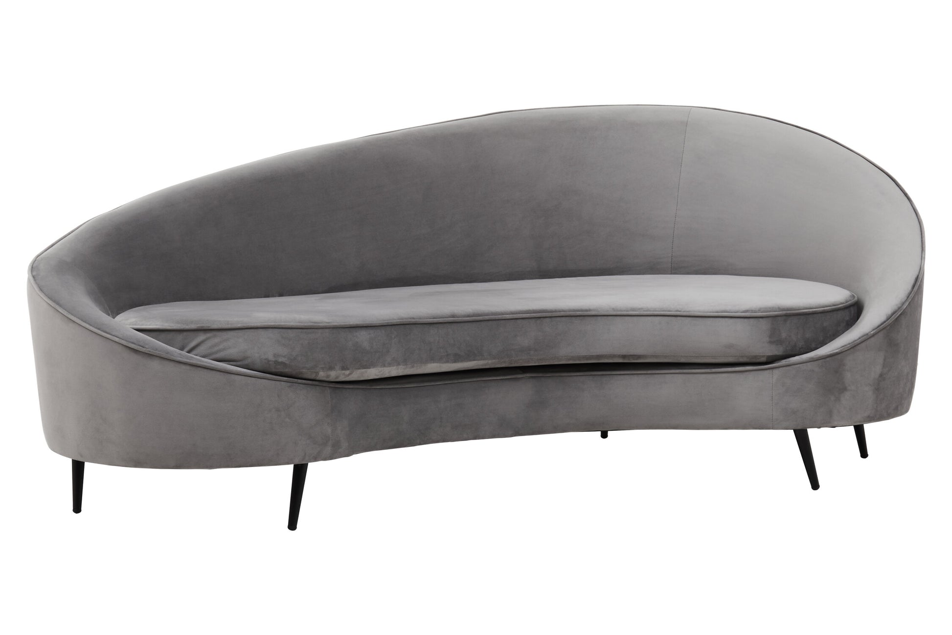 Hasina Three Seat Grey Velvet Sofa