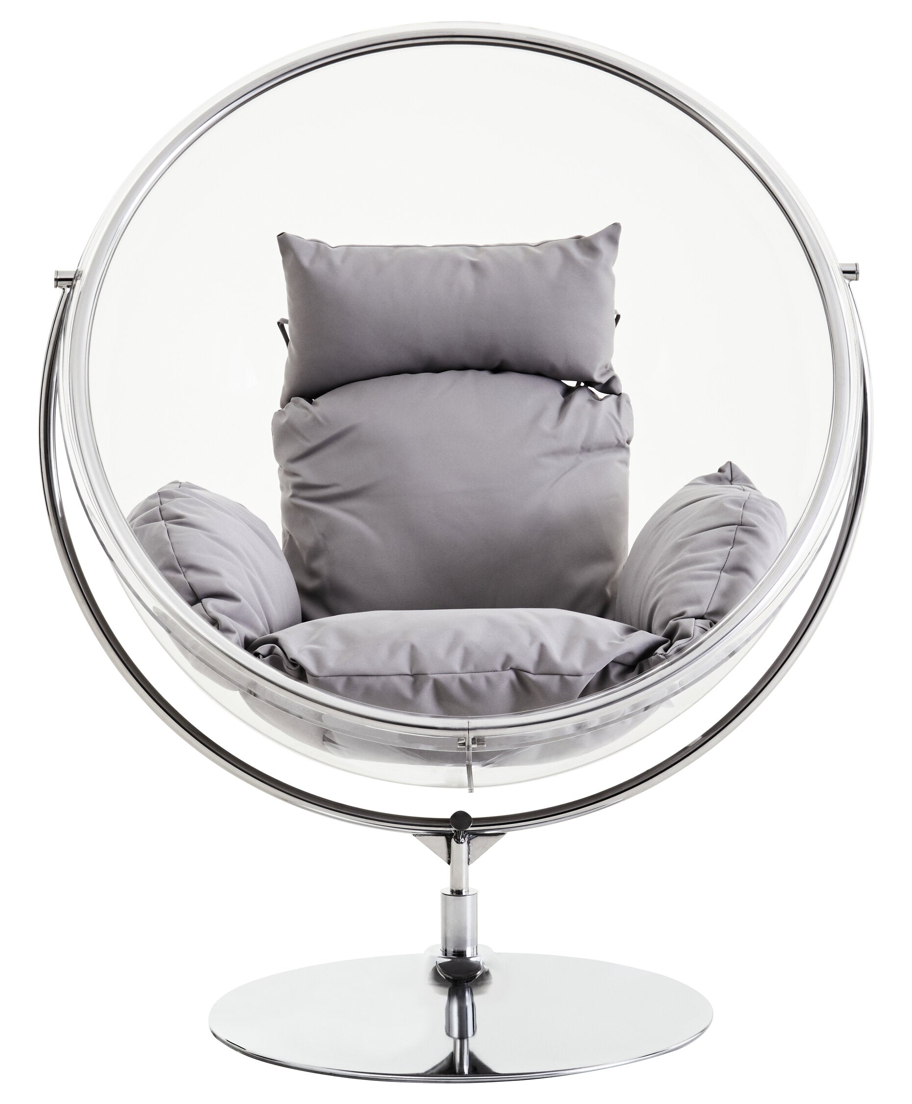 Goa Clear Swing Chair With Grey Cushions