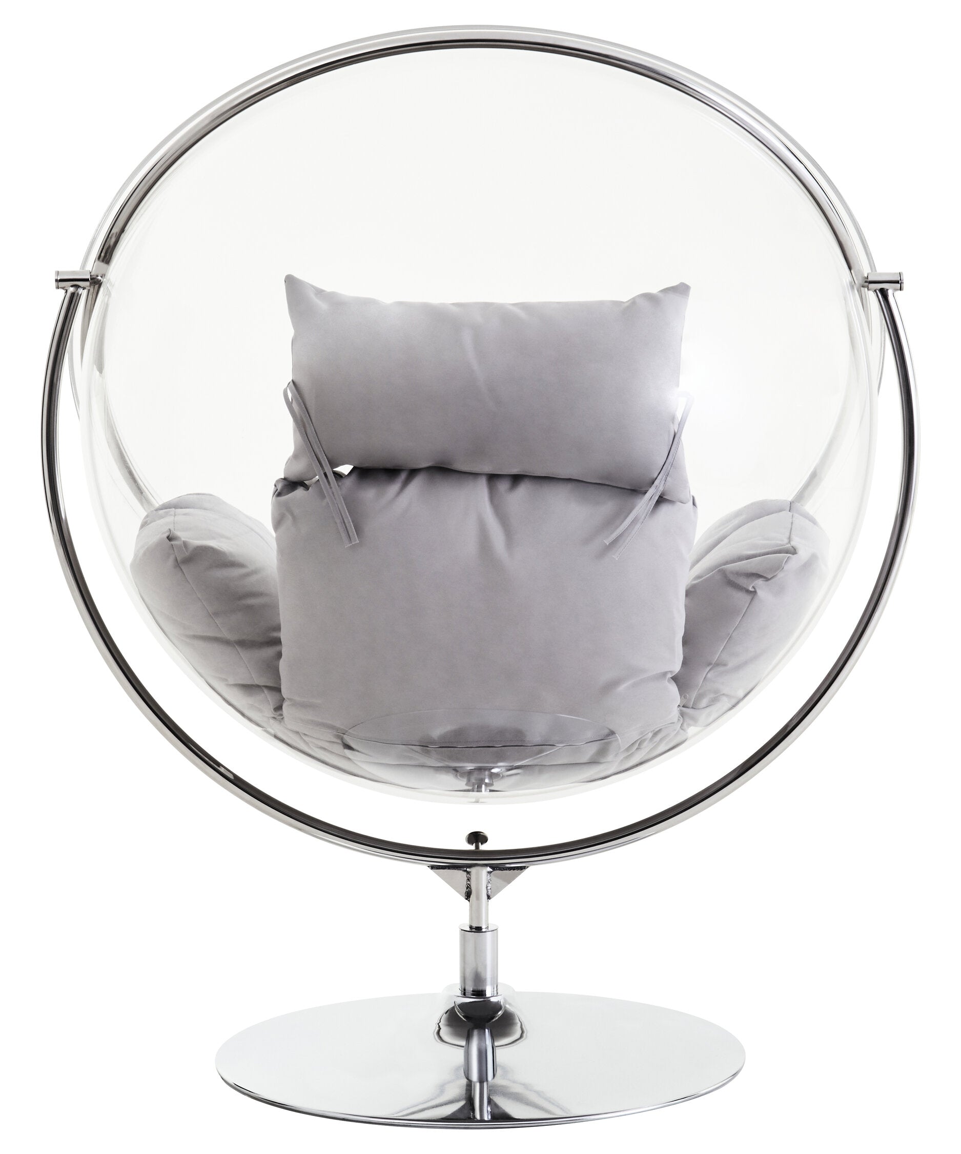 Goa Clear Swing Chair With Grey Cushions