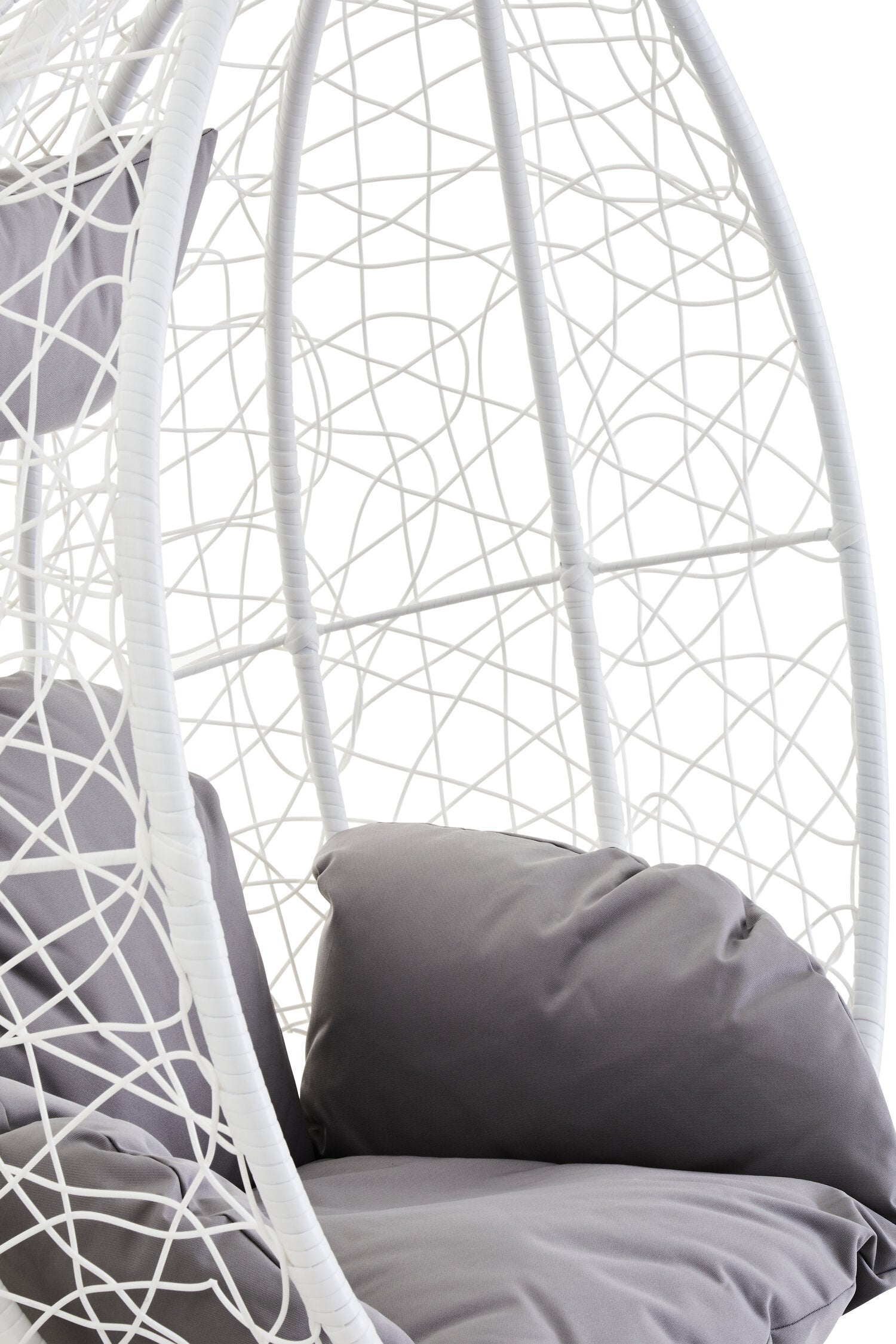 Goa White Rattan Effect Hanging Chair