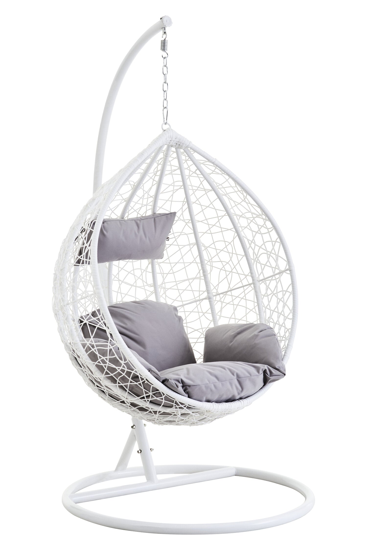 Goa White Rattan Effect Hanging Chair