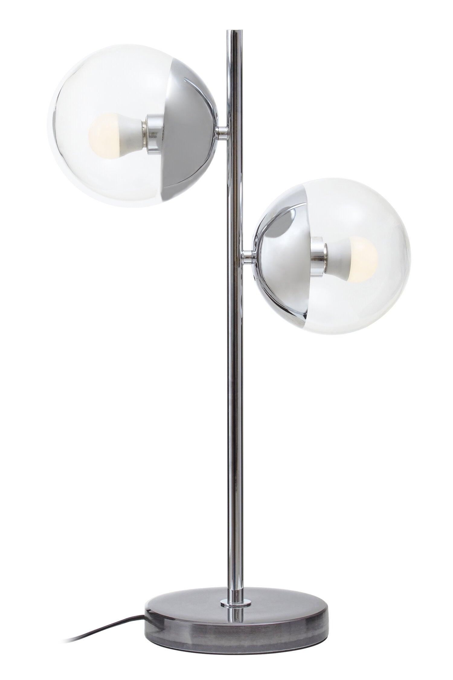 Revive Two Light Silver and Black Marble Table Lamp