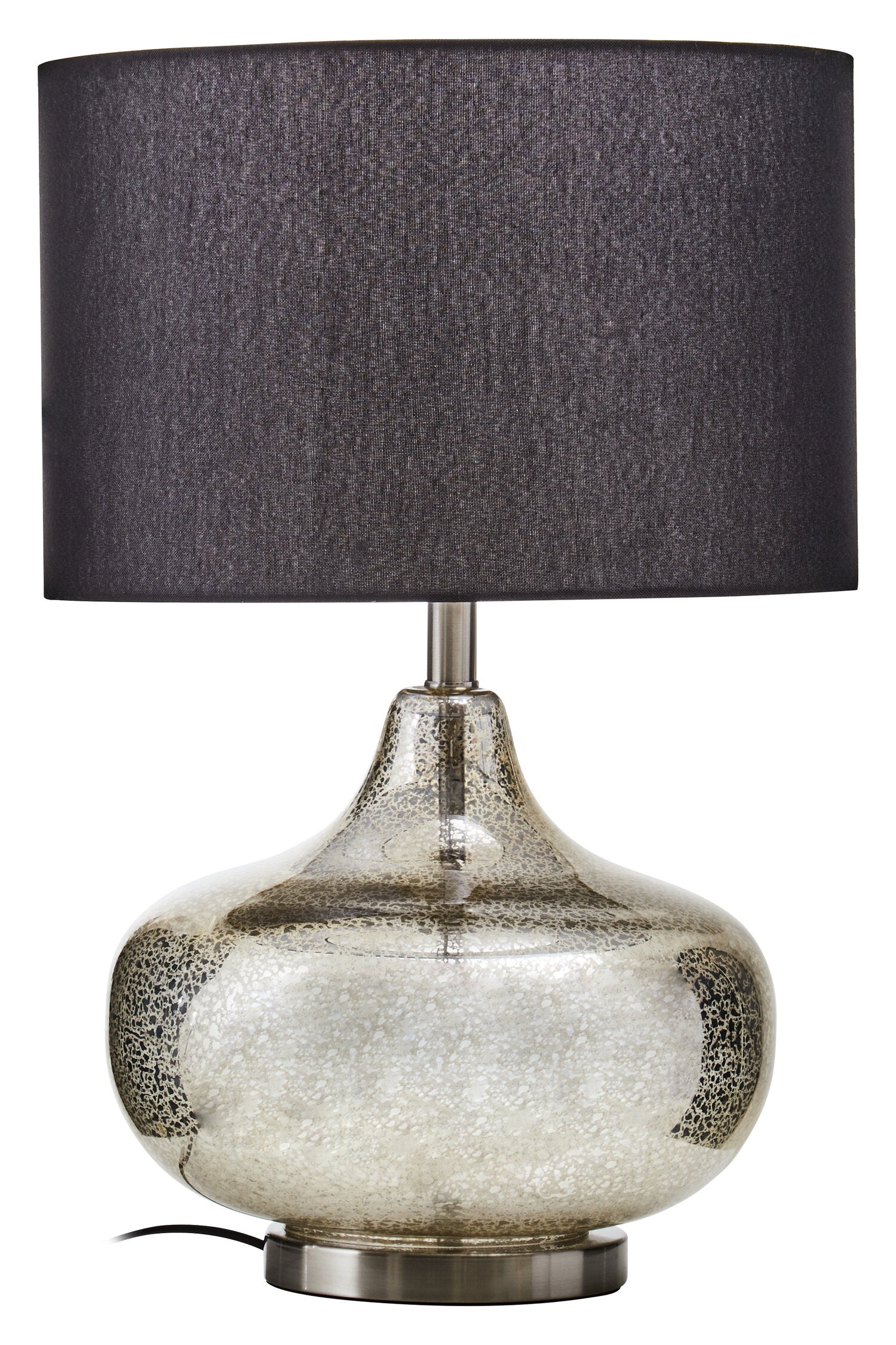Luz Silver Glass with Black Shade Table Lamp