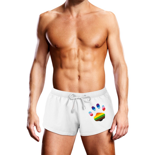 Prowler Swim Trunk White Oversized Paw Large
