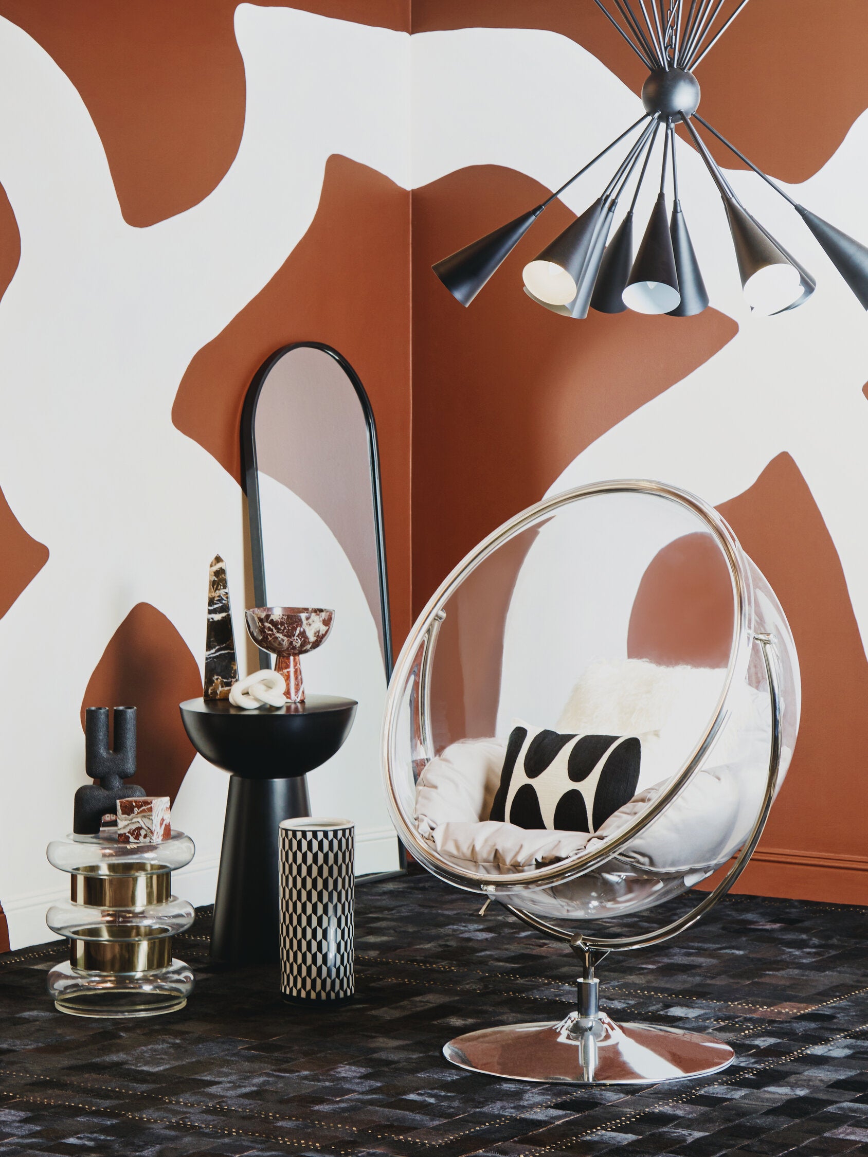 Margot Clear Glass and Gold Side Table