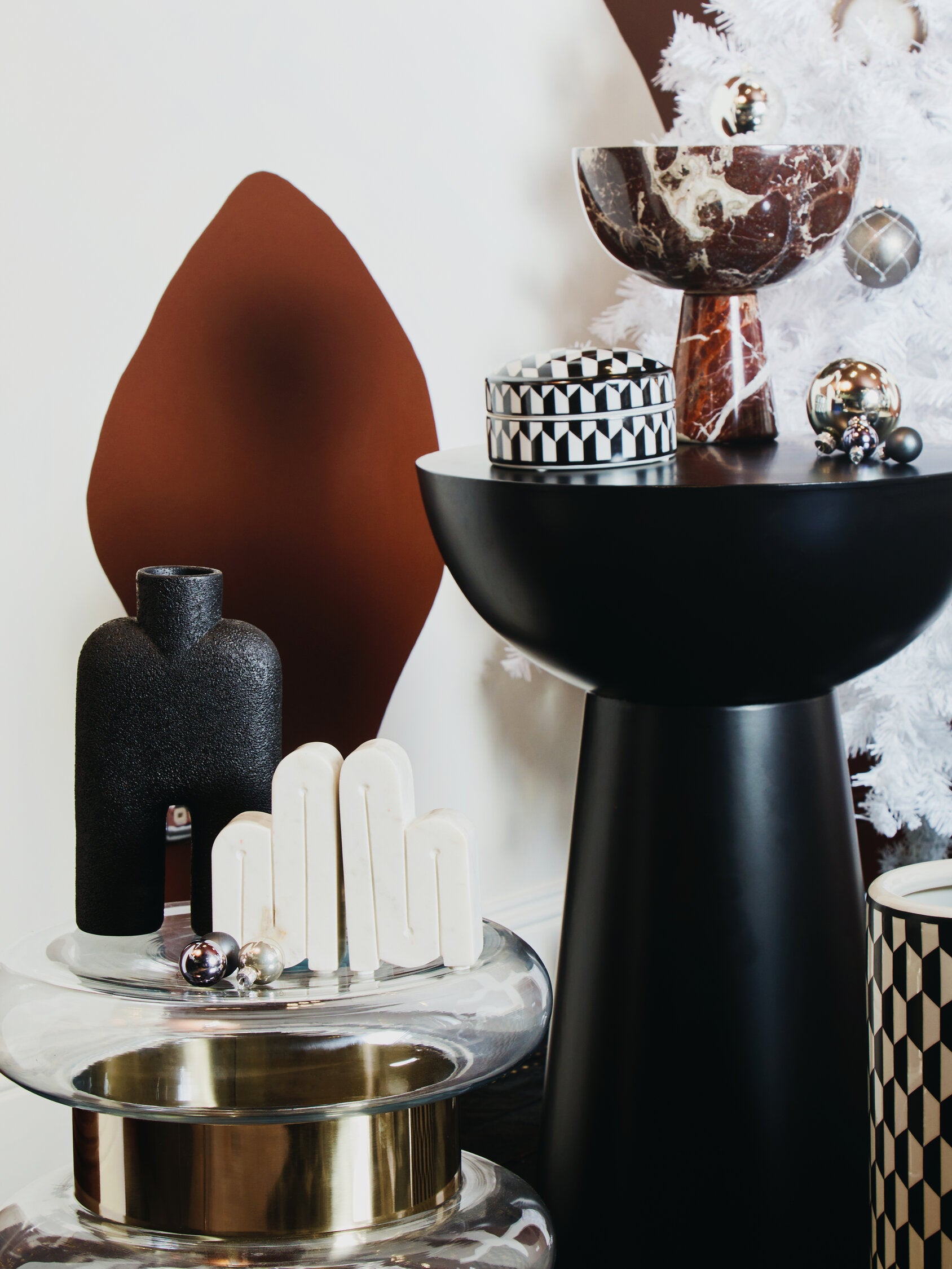 Margot Clear Glass and Gold Side Table