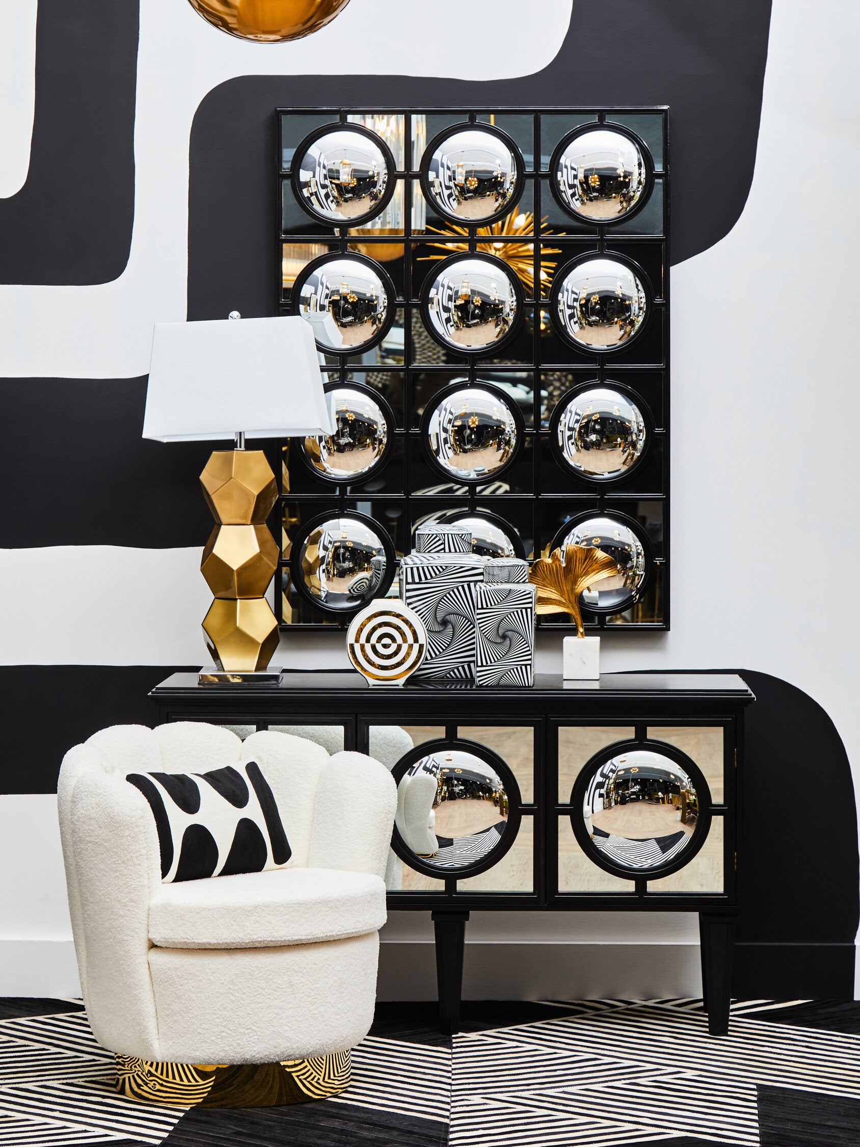Telese Black Decorative Wall Mirror