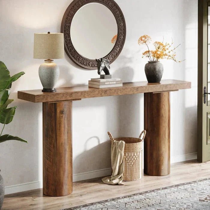 160cm Console Table, Long Rustic Sofa Table Bar Table | Luxury Home Accessories | Heulog Glow