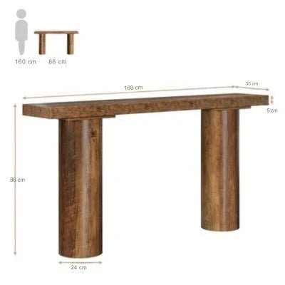 160cm Console Table, Long Rustic Sofa Table Bar Table | Luxury Home Accessories | Heulog Glow