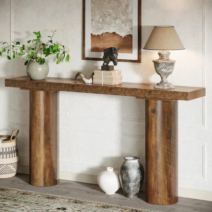 160cm Console Table, Long Rustic Sofa Table Bar Table | Luxury Home Accessories | Heulog Glow