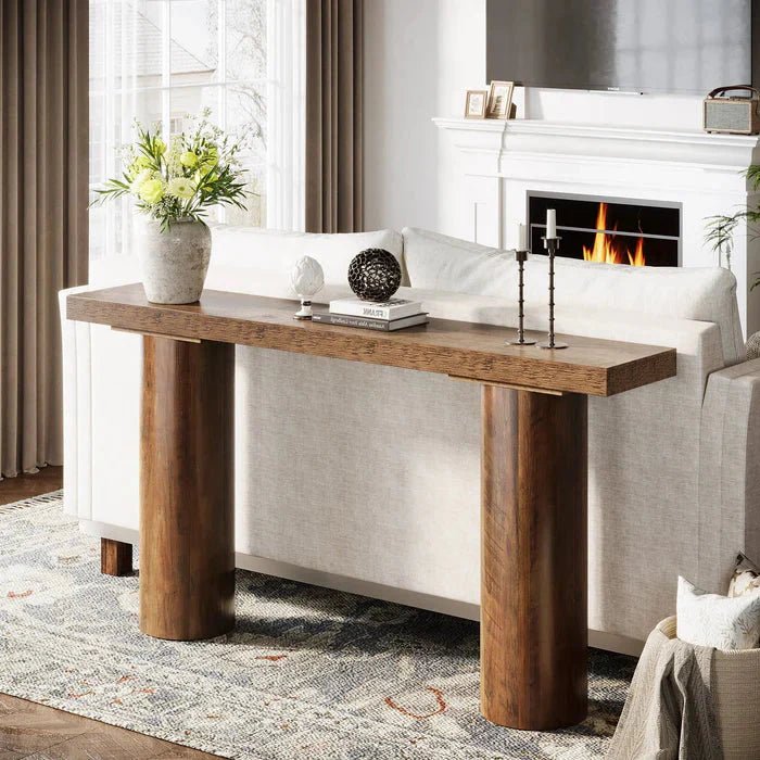 160cm Console Table, Long Rustic Sofa Table Bar Table | Luxury Home Accessories | Heulog Glow