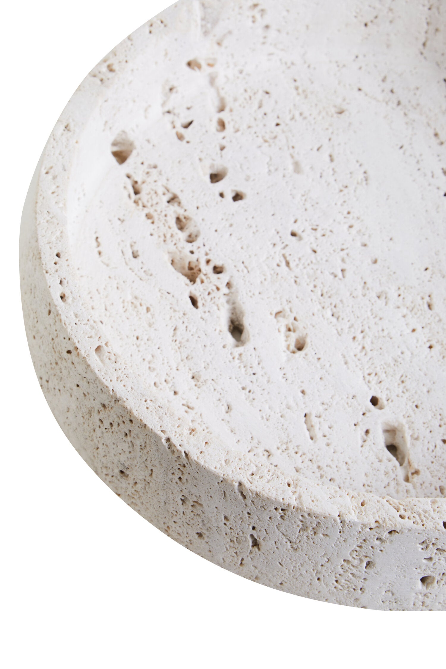 Tibor Travertine Bowl with Raised Edges