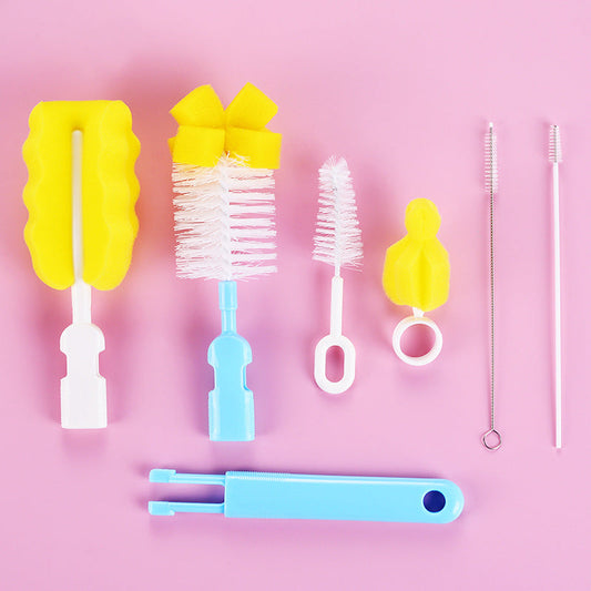 Kid Keeper Baby Bottle Brush Cleaner Set Nylon Sponge Cleaning Brush Blue