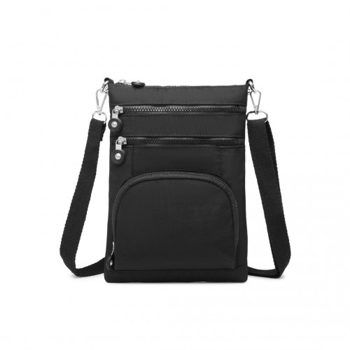 EB2228 - Kono Casual Multi Pocket RFID Blocking Cross body Bag - Black