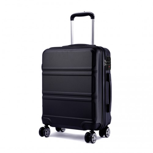 K1871-1L - Kono ABS 24 Inch Sculpted Horizontal Design Suitcase - Black