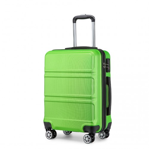 K1871-1L - Kono ABS 20 Inch Sculpted Horizontal Design Cabin Luggage - Green