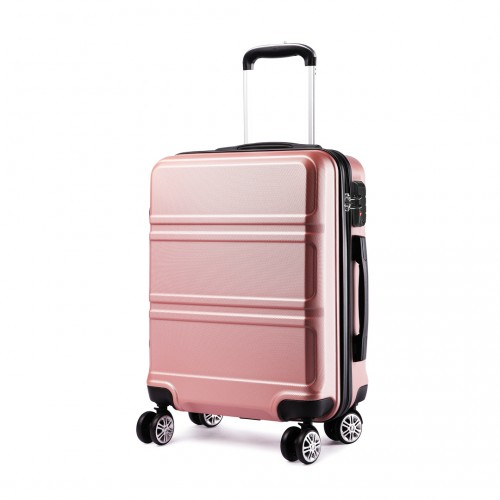 K1871-1L - Kono ABS 24 Inch Sculpted Horizontal Design Suitcase - Nude