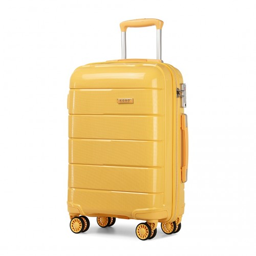 K1997L - KONO 20 INCH CABIN SIZE HARD SHELL PP SUITCASE - YELLOW