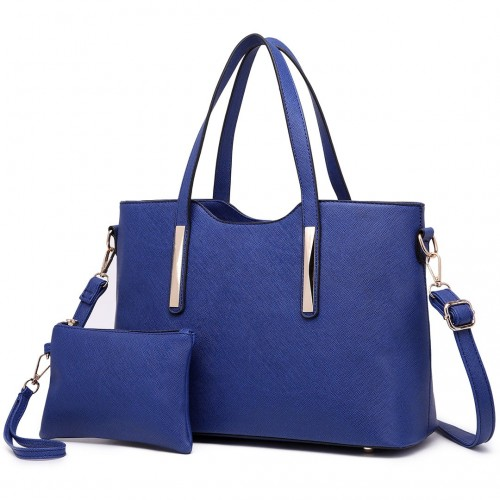 S1719 - Miss Lulu Pu Leather Handbag & Purse - Navy