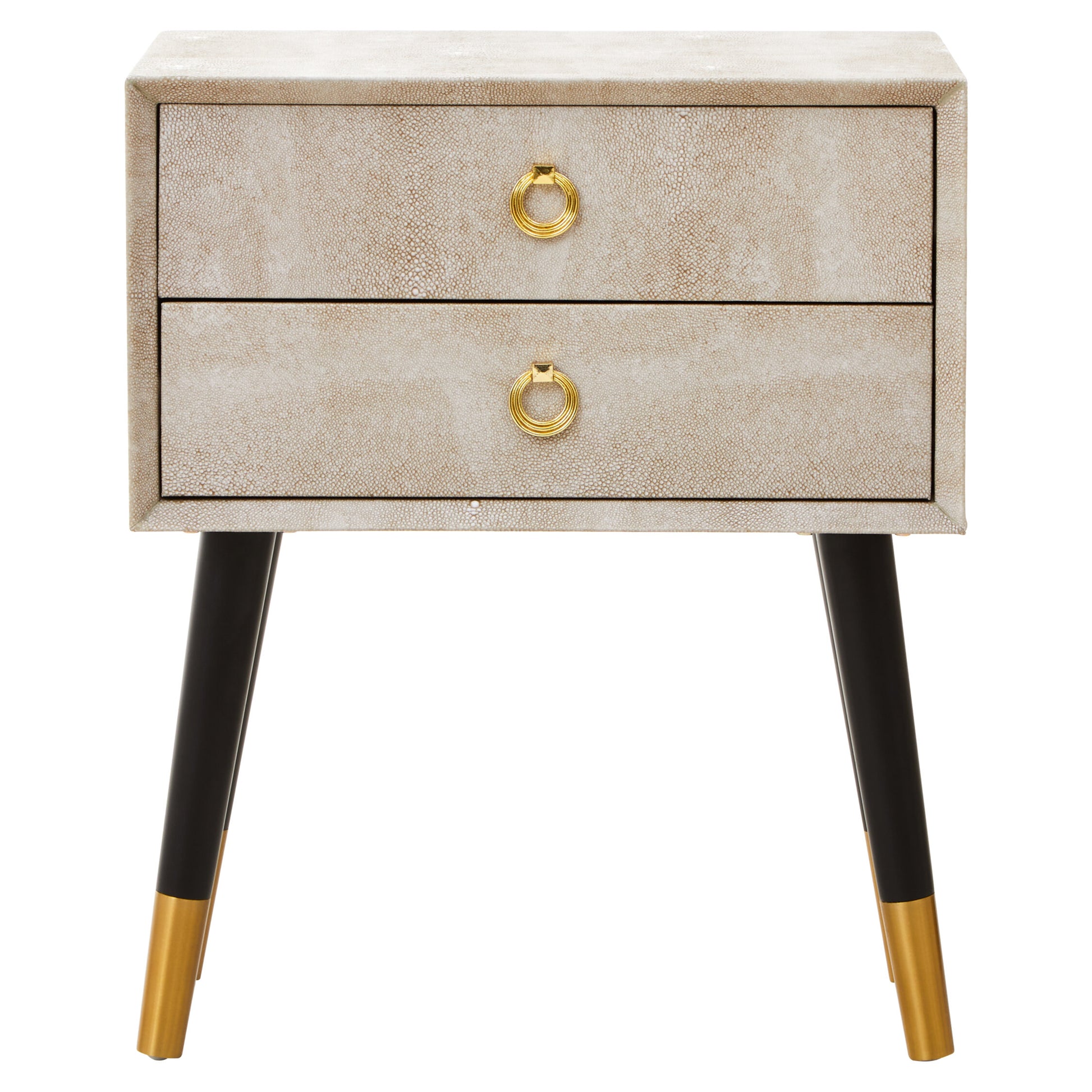 Cadio 2 Drawer Shagreen Effect Side Table
