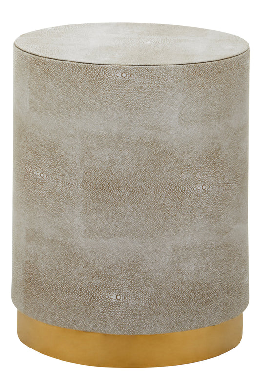 Cadio Shagreen Effect Round Stool and Side Table