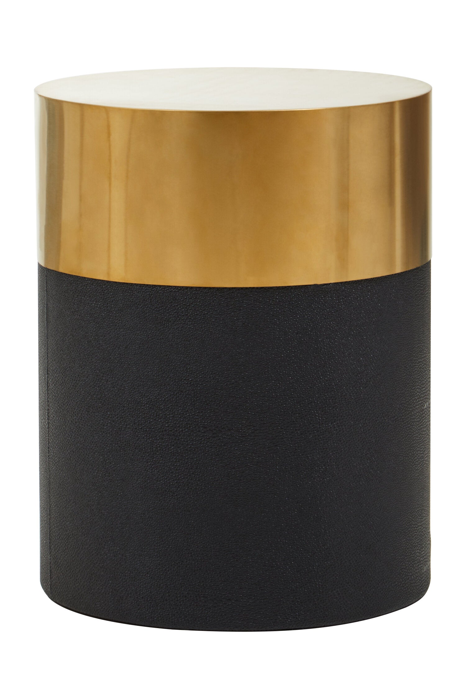Cardoba Round Black Shagreen Effect Side Table or Stool