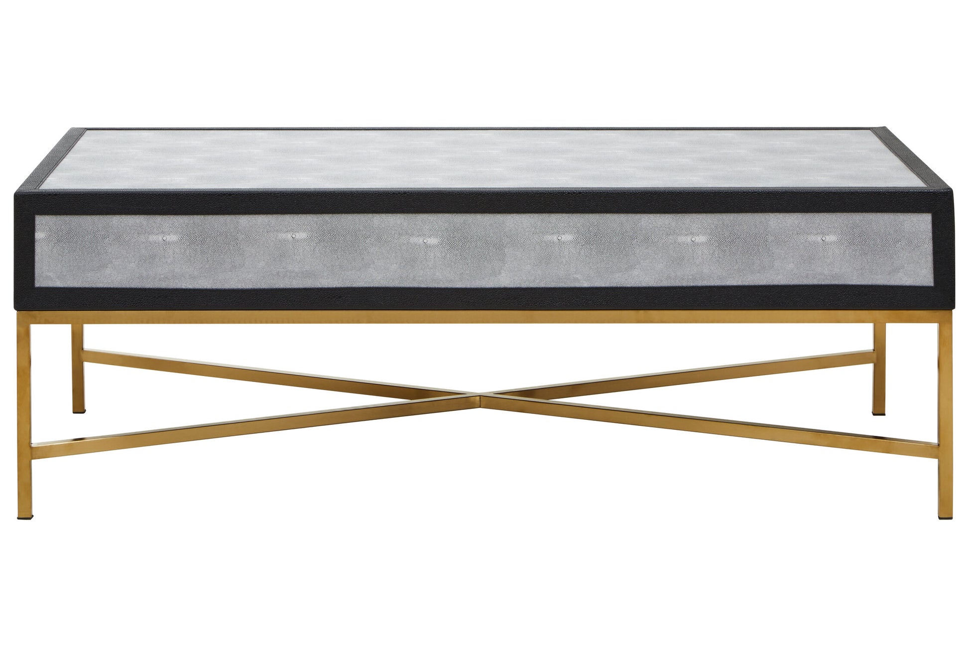 Cadiz Grey Shagreen Effect Coffee Table with 2 Drawers