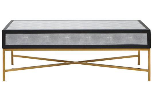 Cadiz Grey Shagreen Effect Coffee Table with 2 Drawers