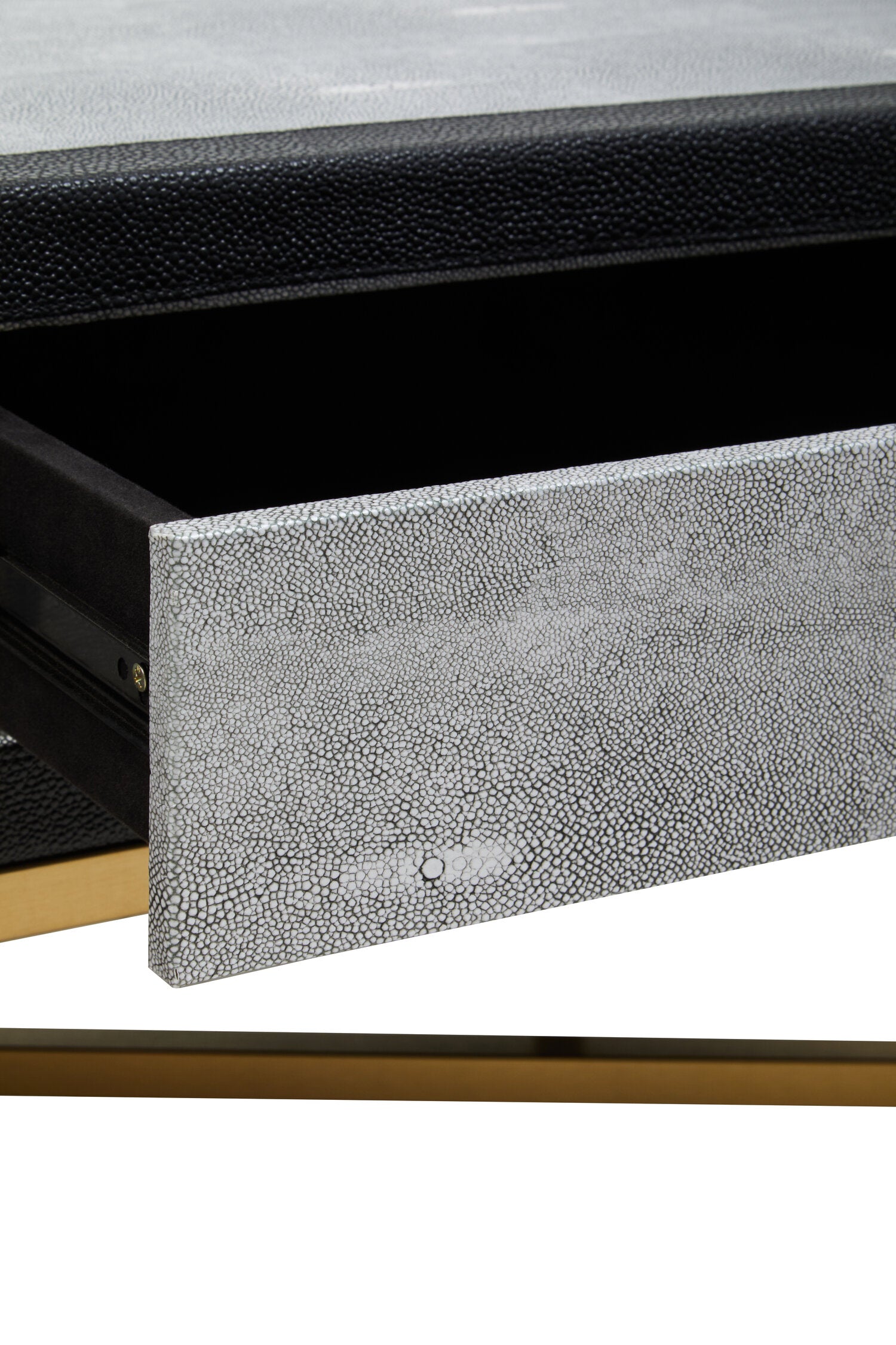 Cadiz Grey Shagreen Effect Coffee Table with 2 Drawers