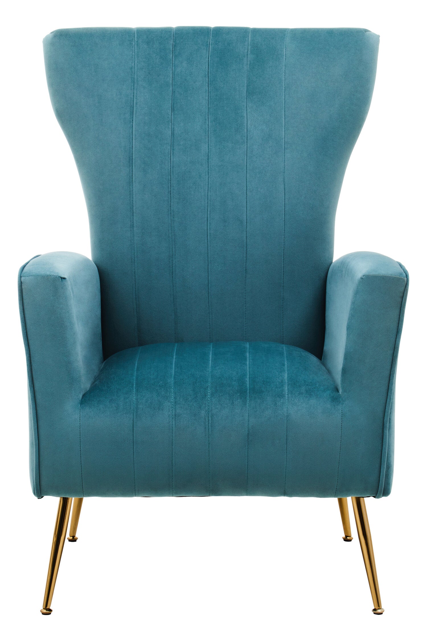 Zamora Green Velvet Accent Chair With Gold Finish Legs