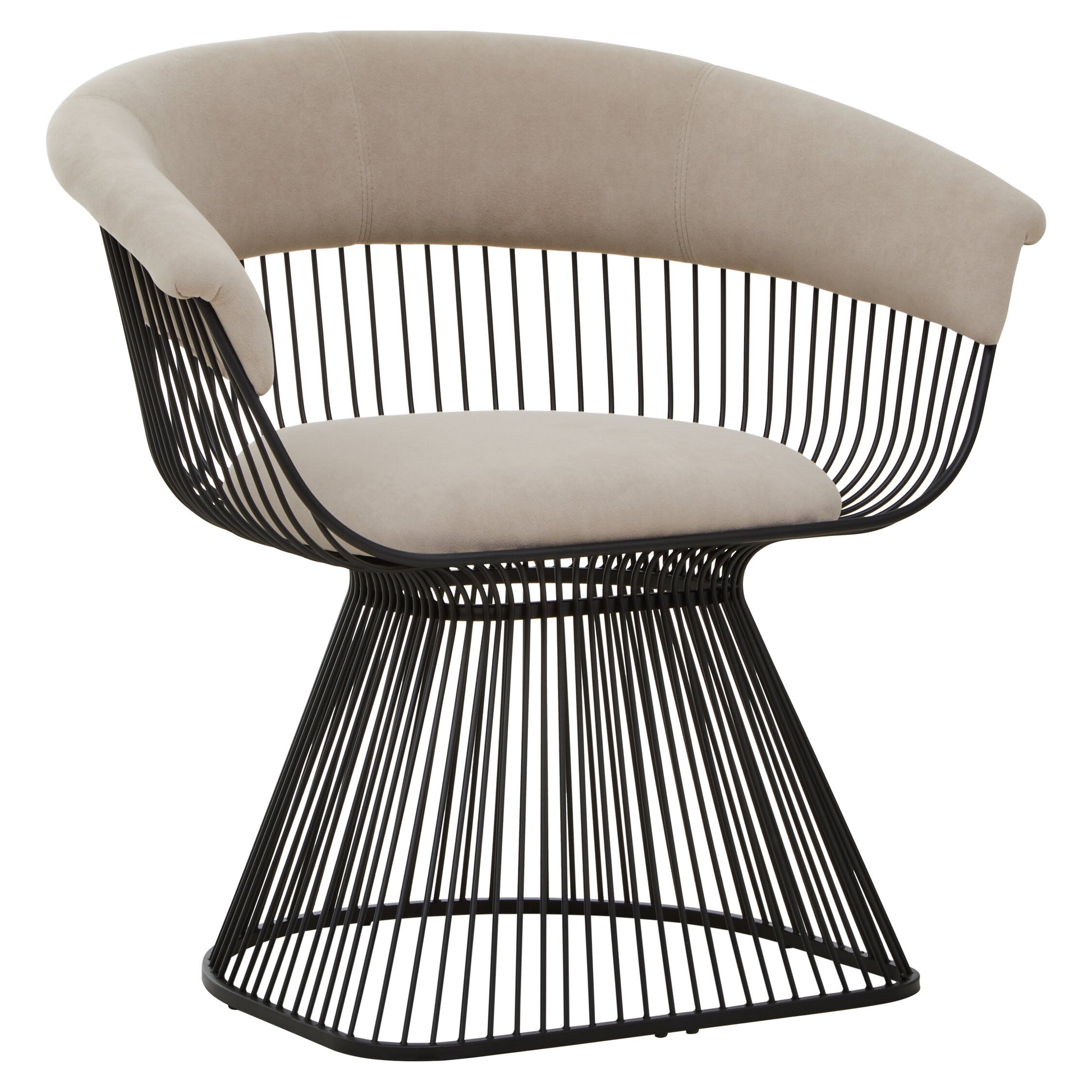 Vogue Mink Velvet and Black Frame Chair