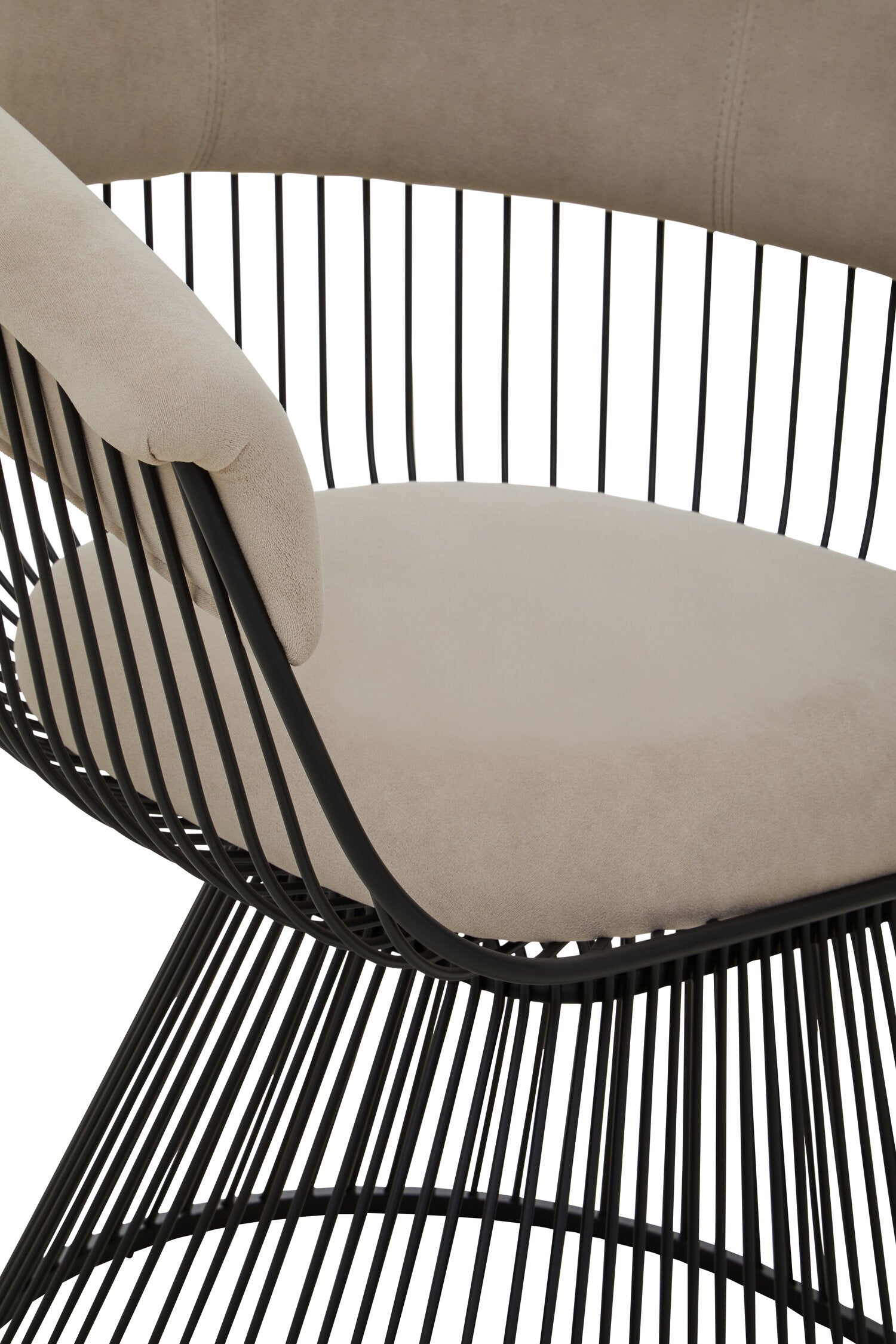 Vogue Mink Velvet and Black Frame Chair