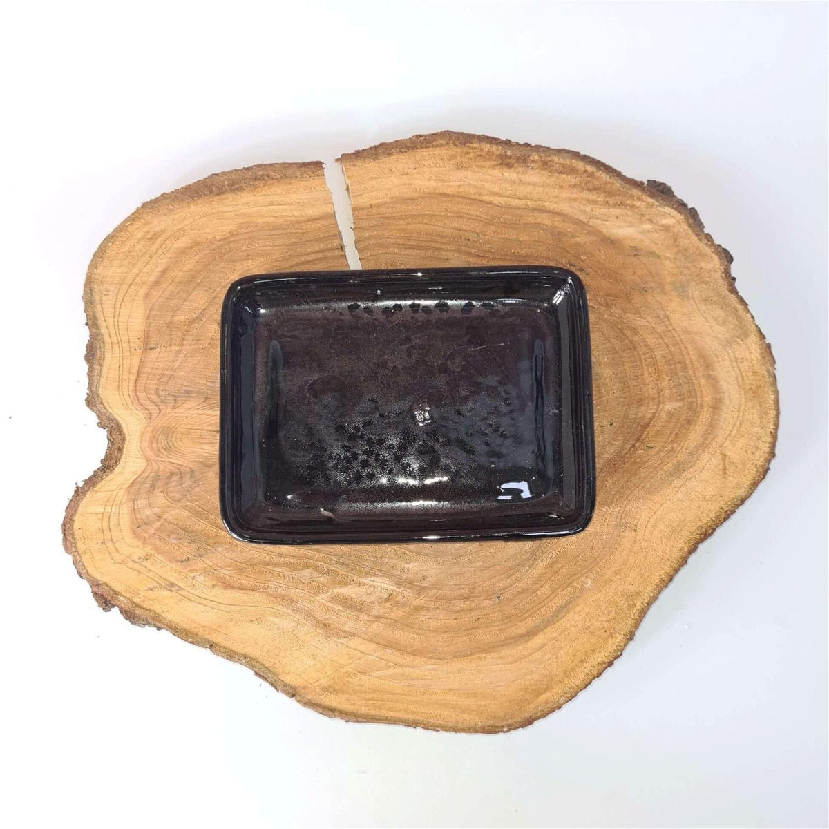 16cm Glazed Drip Tray | Rectangle | Black | Luxury Home Accessories | Heulog Glow