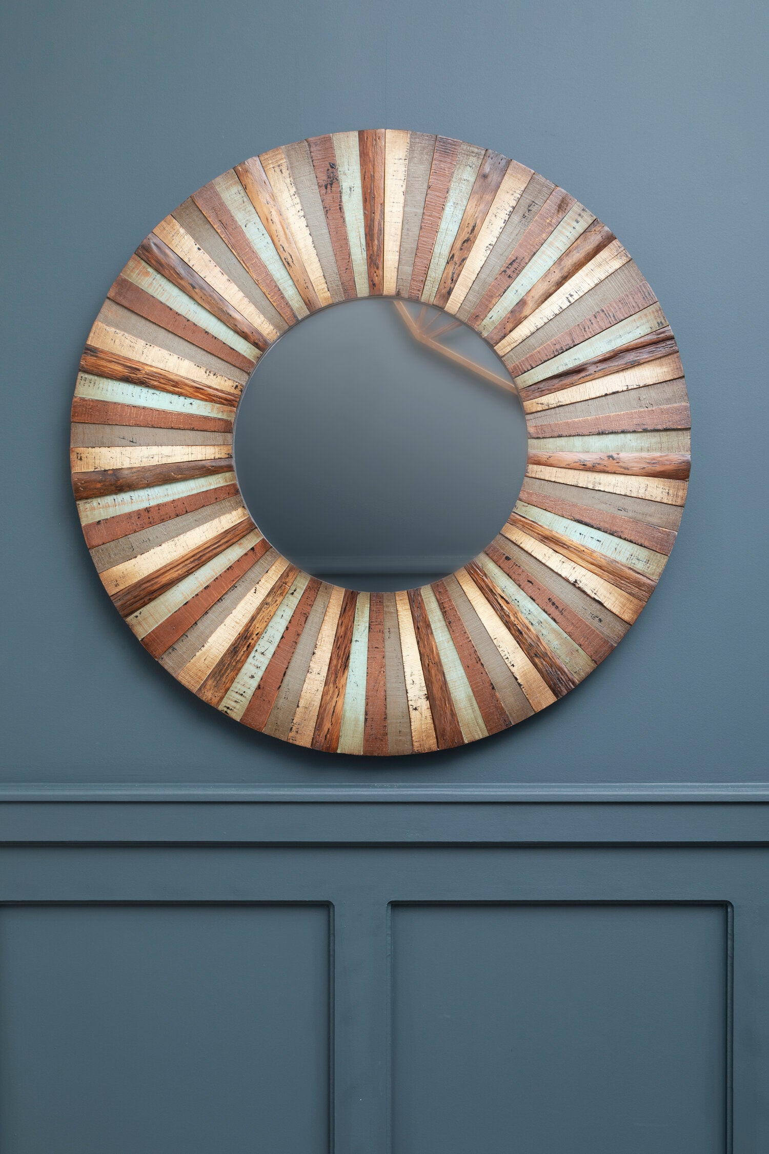 Eternal Wooden Round Wall Mirror