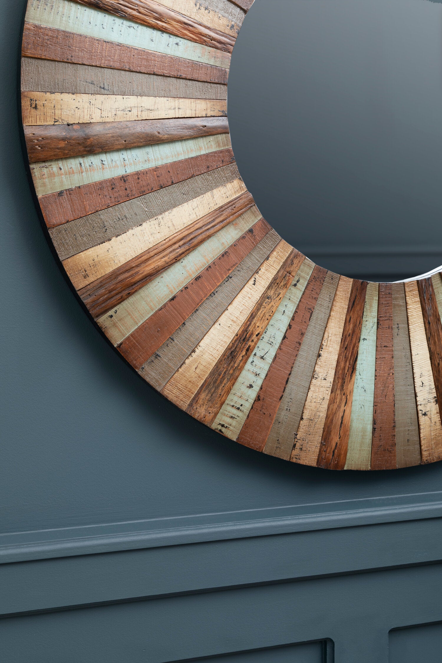 Eternal Wooden Round Wall Mirror